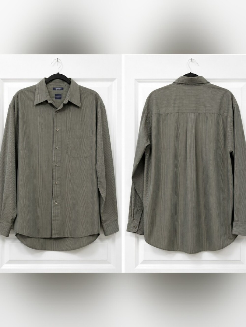 Arrow Quiet Luxury Old Money Earth Toned Minimalist Long Sleeve Shirt Size Large